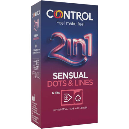 CONTROL 2 IN 1 DOTS & LINES + LUBRICANT 6 UNITS