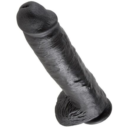 KING COCK 11" COCK BLACK WITH BALLS 28 CM