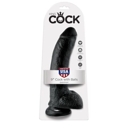 KING COCK 9" COCK BLACK WITH BALLS 22.9 CM