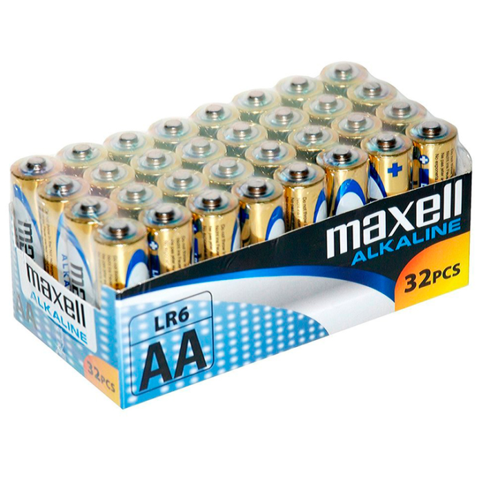 MAXELL BATTERY ALCALINA AA LR6 PACK*32 UDS