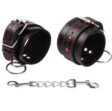 OHMAMA FETISH WRIST RESTRAINTS WITH HEART INLAY