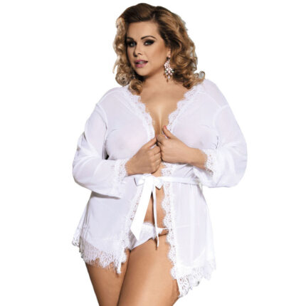 SUBBLIME QUEEN PLUS WHITE BABYDOLL WITH FRINGE