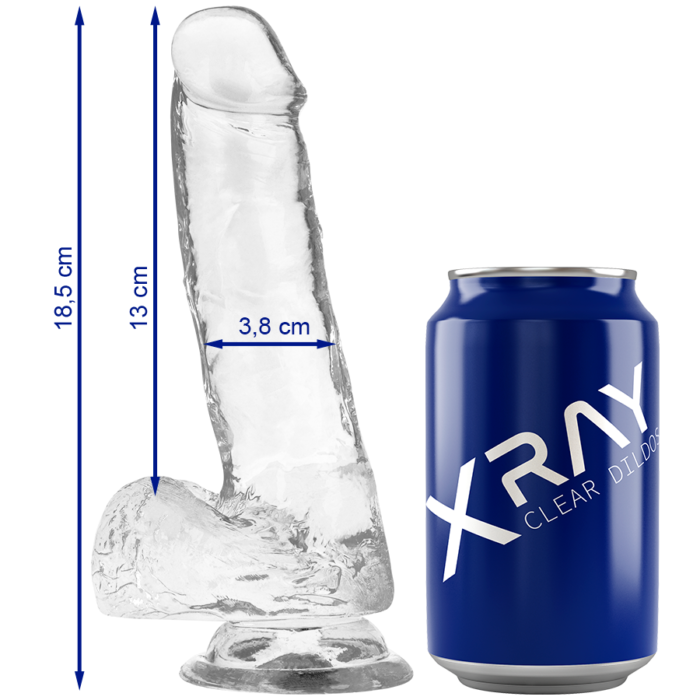 XRAY CLEAR COCK WITH BALLS  18.5CM X 3.8CM